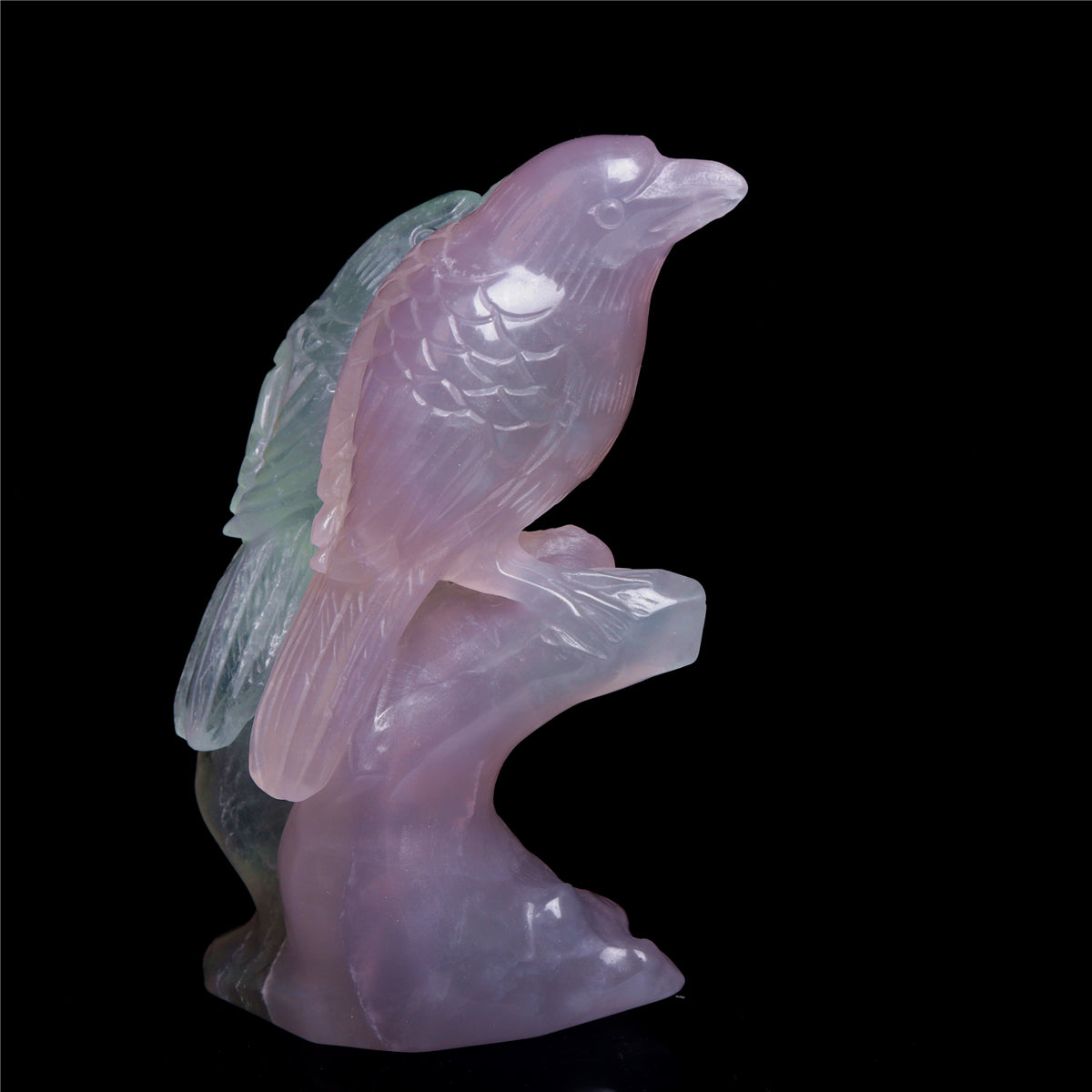 5" Fluorite Crystal Bird Figurine Quartz Animal Carvings