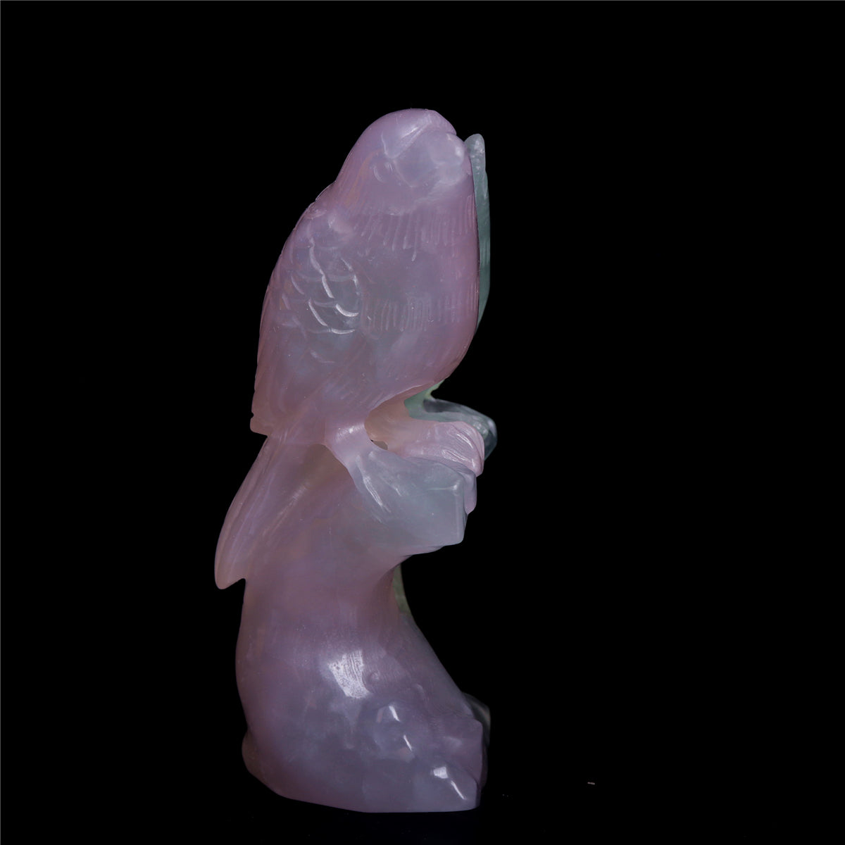 5" Fluorite Crystal Bird Figurine Quartz Animal Carvings