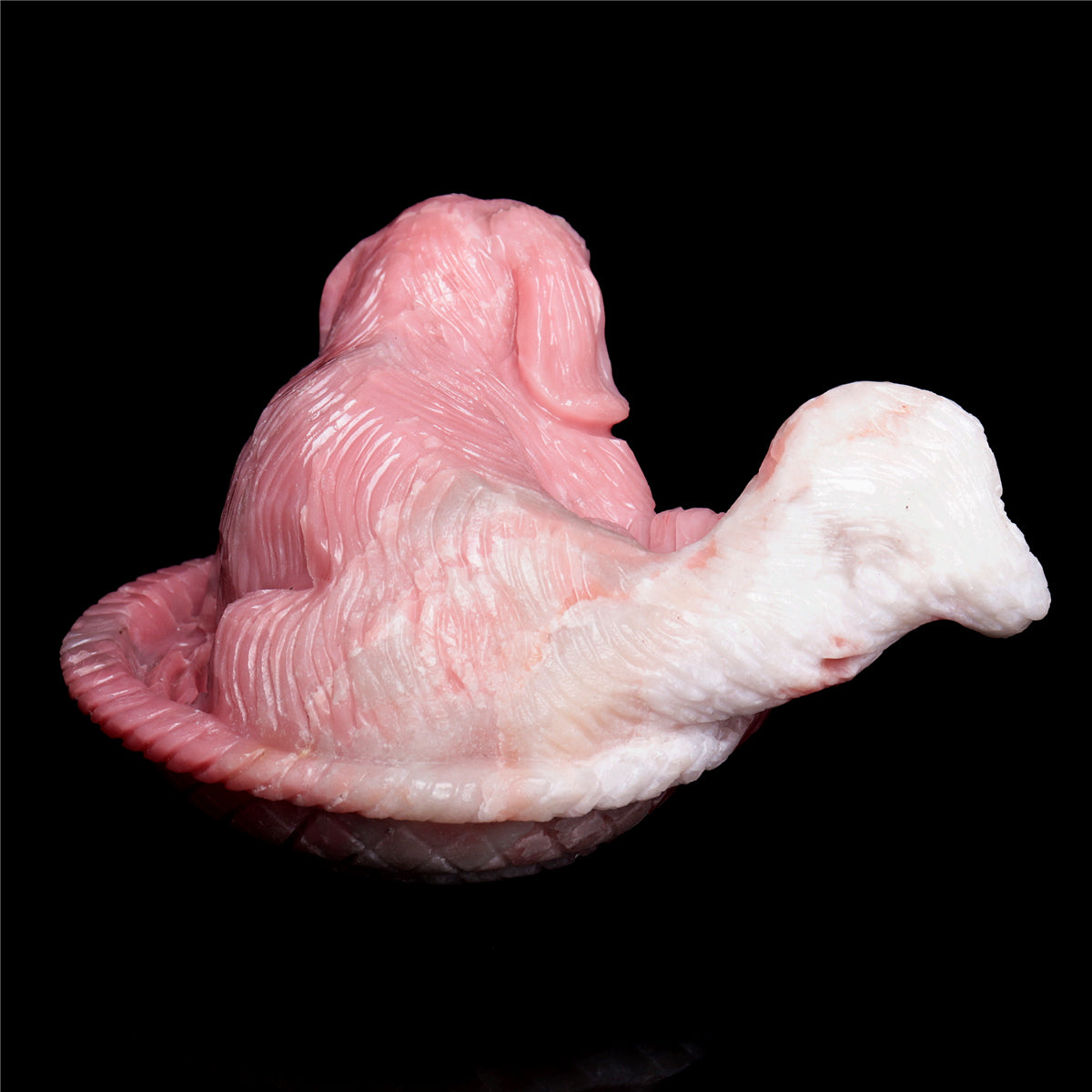 6.5" Pink Opal Crystal Dog Figurine Quartz Animal Carvings