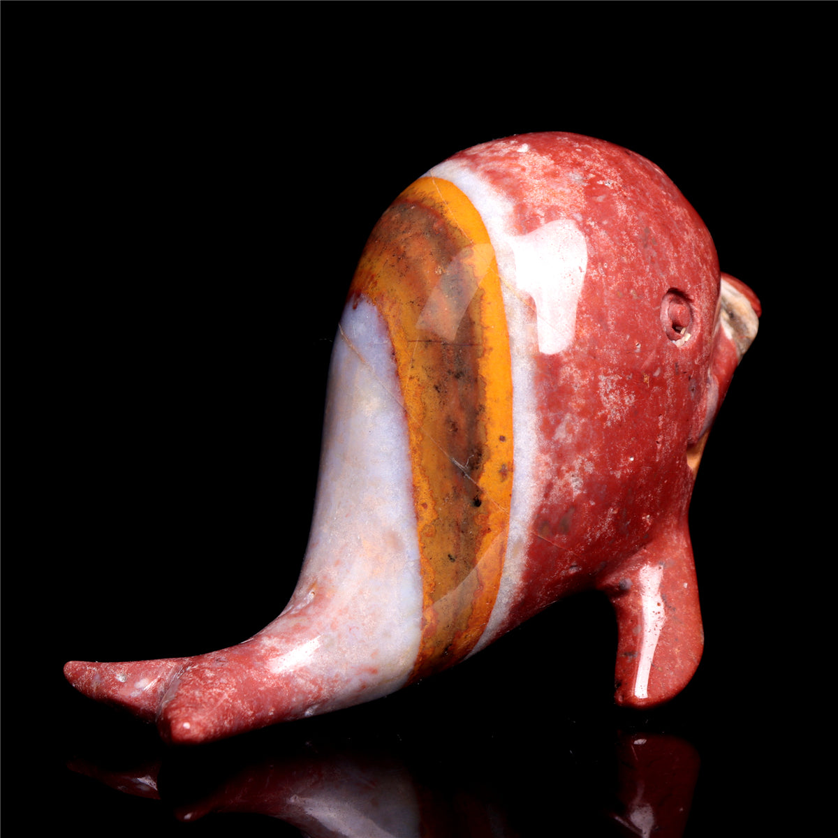 4" Ocean Jasper Crystal Whale Figurine Quartz Animal Carvings