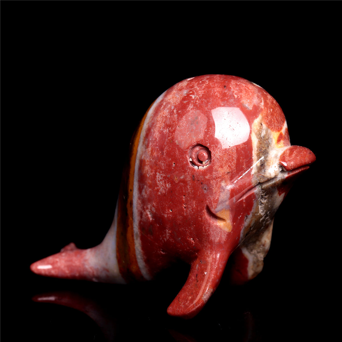 4" Ocean Jasper Crystal Whale Figurine Quartz Animal Carvings