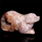 4" Pink Amethyst Crystal Dog Figurine Quartz Animal Carvings