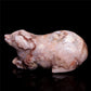 4" Pink Amethyst Crystal Dog Figurine Quartz Animal Carvings