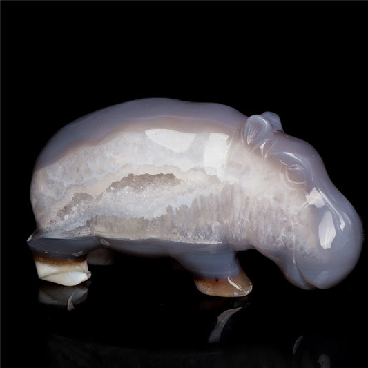 druzy agate hippo