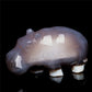 5" Druzy Agate Crystal Hippo Figurine Quartz Animal Carvings