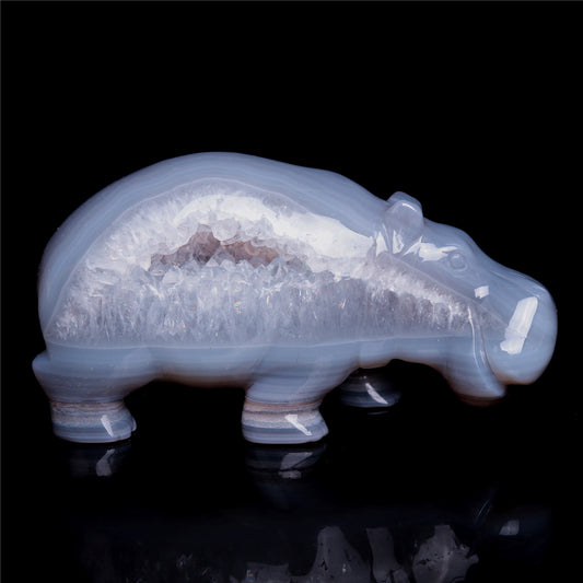 druzy agate hippo