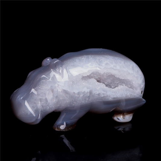 druzy agate hippo