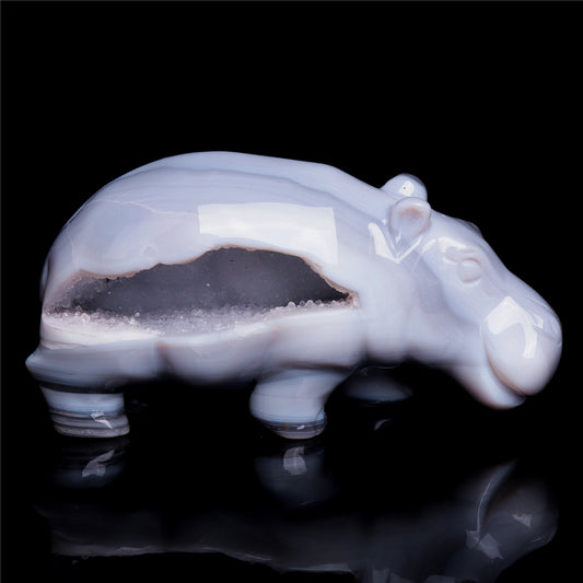 druzy agate hippo