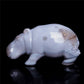 5" Druzy Agate Crystal Hippo Figurine Quartz Animal Carvings