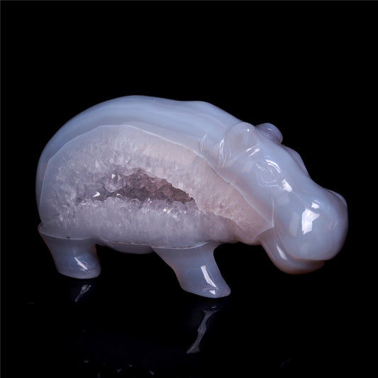 druzy agate hippo