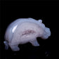 4.5" Druzy Agate Crystal Hippo Figurine Quartz Animal Carvings