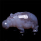 4.5" Druzy Agate Crystal Hippo Figurine Quartz Animal Carvings