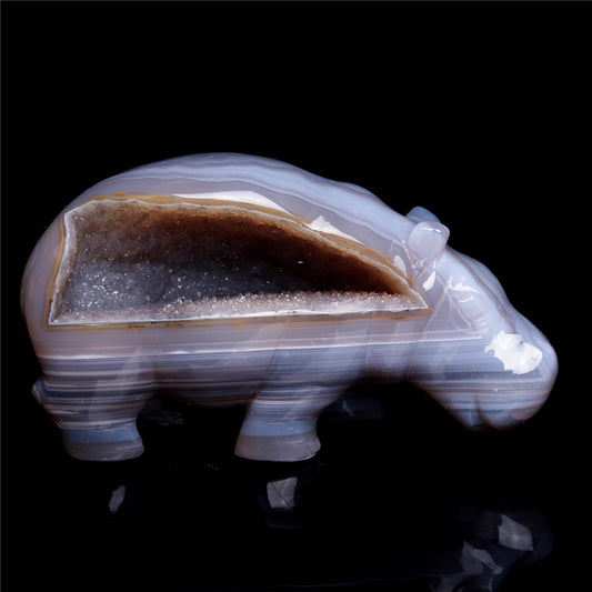 druzy agate hippo