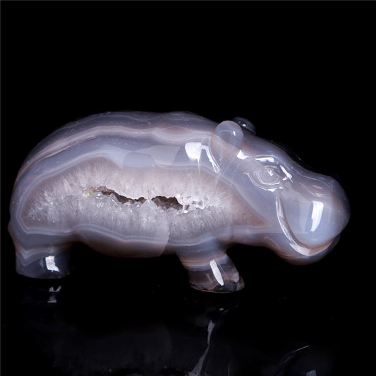 druzy agate hippo