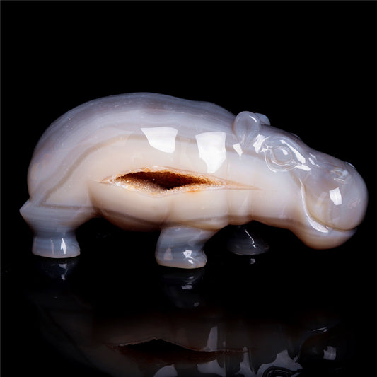 druzy agate hippo