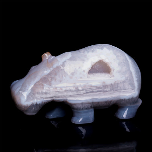druzy agate hippo