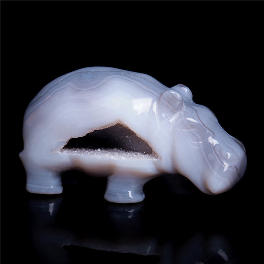 druzy agate hippo
