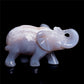 4" Druzy Agate Crystal Elephant Figurine Quartz Animal Carvings
