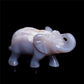 4" Druzy Agate Crystal Elephant Figurine Quartz Animal Carvings