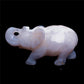 4" Druzy Agate Crystal Elephant Figurine Quartz Animal Carvings