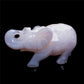 4" Druzy Agate Crystal Elephant Figurine Quartz Animal Carvings