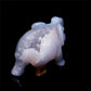 4" Druzy Agate Crystal Elephant Figurine Quartz Animal Carvings
