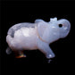 4" Druzy Agate Crystal Elephant Figurine Quartz Animal Carvings