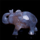 4" Druzy Agate Crystal Elephant Figurine Quartz Animal Carvings
