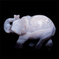 4" Druzy Agate Crystal Elephant Figurine Quartz Animal Carvings