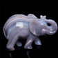 4" Druzy Agate Crystal Elephant Figurine Quartz Animal Carvings