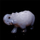 3.5" Druzy Agate Crystal Elephant Figurine Quartz Animal Carvings