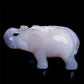 4" Druzy Agate Crystal Elephant Figurine Quartz Animal Carvings