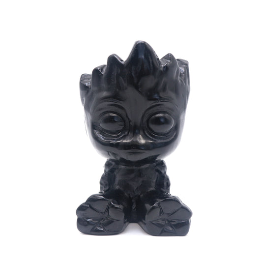 Obsidian Groot Sculpture