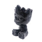 Carved Black Obsidian Crystal Groot Sculpture Healing Decorate Gift