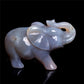 3" Druzy Agate Crystal Elephant Figurine Quartz Animal Carvings