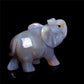 3" Druzy Agate Crystal Elephant Figurine Quartz Animal Carvings