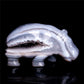 4" Druzy Agate Crystal Hippo Figurine Quartz Animal Carvings