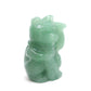 Carved Natural Green Aventurine Crystal Lucky cat Statue Decorate Gift