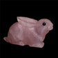 3" Rose Quartz Crystal Bunny Figurine Decor Gift