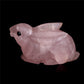 3" Rose Quartz Crystal Bunny Figurine Decor Gift