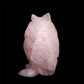 3" Rose Quartz Crystal Owl Figurine Decor Gift