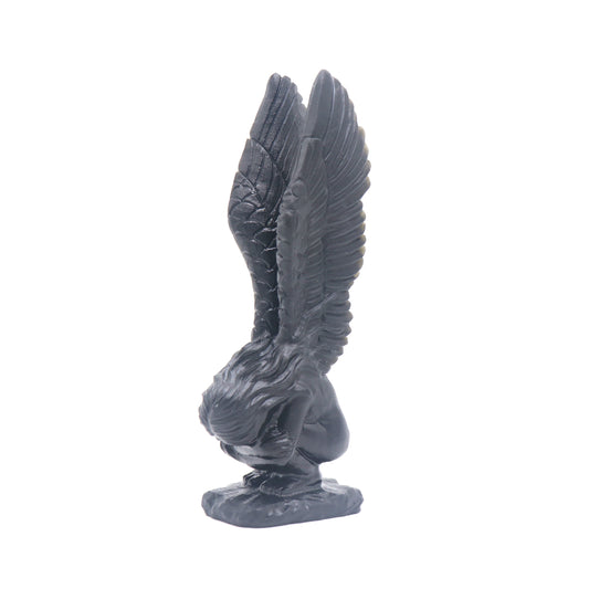 5.5" Natural Black Obsidian Fairy Angel Figurine Reiki Healing