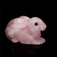 3.5" Rose Quartz Crystal Bunny Figurine Decor Gift