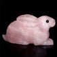 4" Rose Quartz Crystal Bunny Figurine Decor Gift