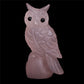 4" Rose Quartz Crystal Owl Figurine Decor Gift