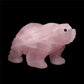 3.5" Rose Quartz Crystal Bear Figurine Decor Gift