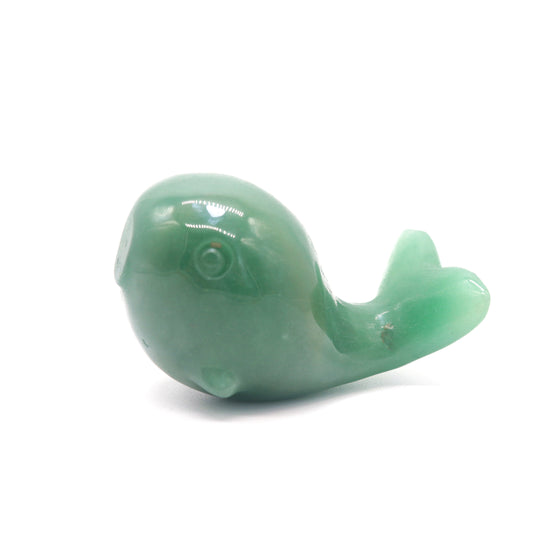 Carved Natural Green Aventurine Crystal Whale Statue Gift