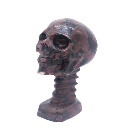 5.3" Natural Garnet Skull Figurine Crystal Carved Healing Reiki