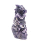 6" Natural Dream Amethyst Dinosaur Skull Figurine Realistic Crystal Healing