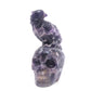 6" Natural Dream Amethyst Skull Bird Figurine Realistic Crystal Carved Healing